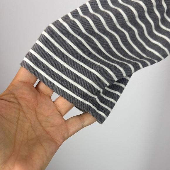 Cynthia Rowley Chic Gray Classic Striped 3/4 Sleeve 1X Tunic Top - Picture 4 of 10